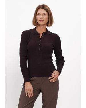 Bruuns Bazaar Damen Pullover & Cardigans Anemonebbvalea Knit Polo - Schwarz