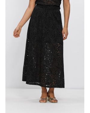 Object Damen Röcke Objbianca Mw Lo Long Skirt - Schwarz