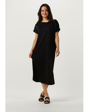 Minus Midikleid Ophelia Boat Neck Short Sleeve Midi Modal Dress - Schwarz