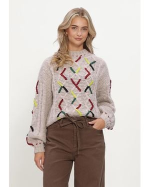 Pom Damen Pullover & Cardigans Cable - Natur