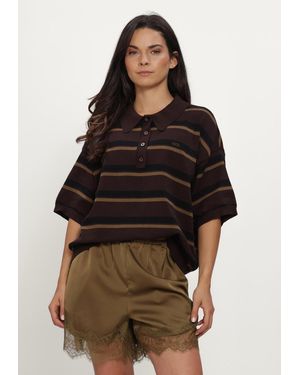 Gestuz Damen Tops & T-Shirts Gztaia Ss Polo Pullover - Braun