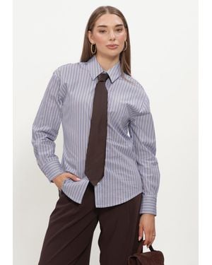 Simplee Damen Blusen Wv-Co-Stripe-26-3 - Lila