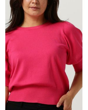 Minus T-Shirt Liva Puff Half Sleeve Knit Pullover Damen - Rot