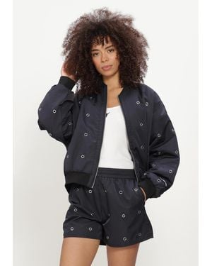 Alix The Label Damen Jacken Ladies Woven Eyelet Bomber - Blau