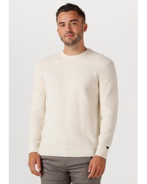 Cast Iron Herren Pullover & Cardigans Regular Fit Cotton Stretch Structure - Weiß