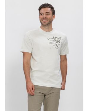 Cast Iron Herren Polos & T-Shirts Short Sleeve R-Neck Regular Fit Single Jersey - Weiß