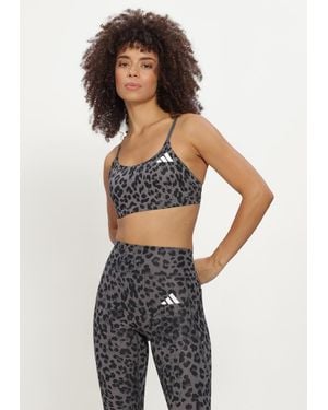 adidas Damen Tops & T-Shirts Opt Aop Ls Bra - Weiß