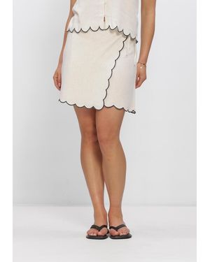 Object Damen Hosen Objsanne Mw Wrap Short Skirt - Natur