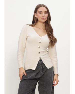 Ydence Damen Pullover & Cardigans Knitted Top Daisy - Natur