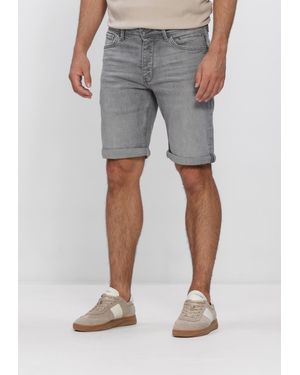 Pure Path Herren Jeans The Miles Slim Fit Short - Grau