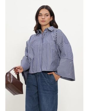 EST'SEVEN Damen Blusen Varissa Blouse - Blau