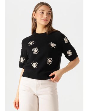 Object Damen Pullover & Cardigans Objlaney Rubin Ss Pullover - Schwarz