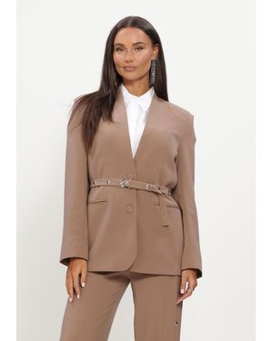 Dante6 Damen Blazers Zerin Studded Belt Blazer - Natur