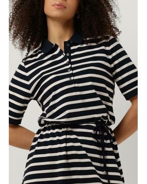 Tommy Hilfiger Midikleid Rlx F+f Stripe Polo Rs 1/2slv Blau/weiß - Schwarz