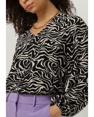Object Bluse Objleonora L/s V-neck Top - Schwarz