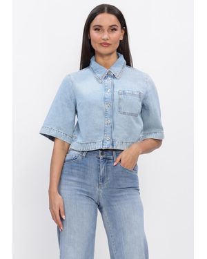 Liu Jo Damen Blusen Camica M/C Tencel - Blau