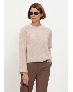 Object Damen Pullover & Cardigans Objagate O-Neck L/S Knit Pullover Noos - Natur