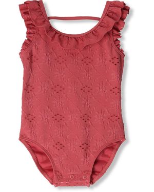 Beachlife Embroidery Swimsuit Mädchen - Rot