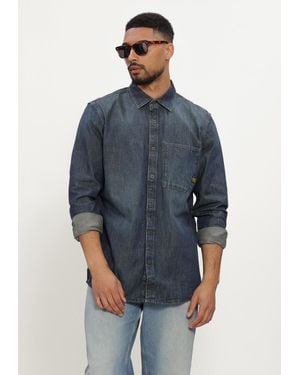 G-Star Herren Hemden Regular 1-Pkt Shirt L\S - Blau