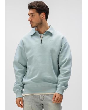 Forét Herren Pullover & Cardigans Hook Half Zip - Blau
