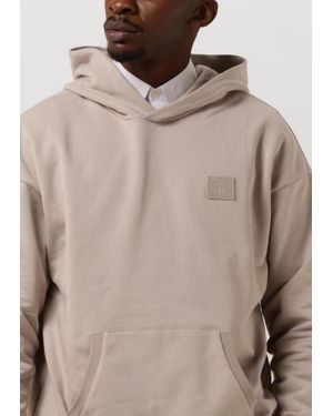 Colourful Rebel Pullover Uni Patch Dropped Shoulder Hoodie - Natur