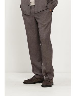 Profuomo Herren Hosen Trouser Mouline - Grau