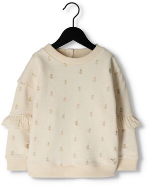 Baje Studio Sweatshirt Sweater Embro Flower Ruffled Sleeve Mädchen - Natur