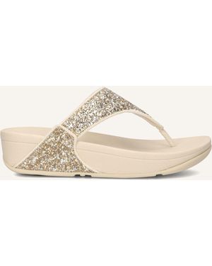 Fitflop Damen Pantoletten Lulu Glitter Toe-Post - Schwarz
