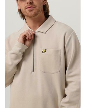 Lyle & Scott Sweatshirt Crest Textured Quarter Zip Nicht-gerade - Natur