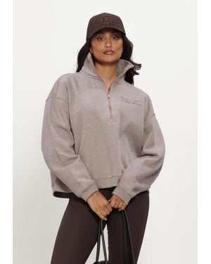 DEBLON SPORTS Damen Pullover & Cardigans Aisha Half Zip Sweater - Grau