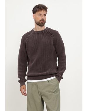 Anerkjendt Herren Pullover & Cardigans Aksune Washed Patent Knit - Braun