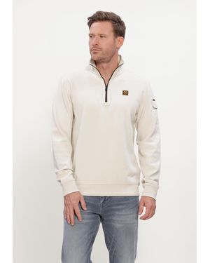 PME LEGEND Herren Pullover & Cardigans Half Zip Collar Interlock Jersey - Natur