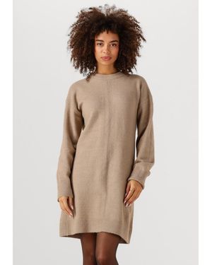 Object Damen Kleider Objjuno L/S Re O-Neck Knit Dress - Natur