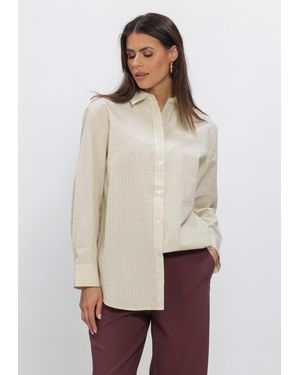 Modström Damen Blusen Viggemd Stripe Shirt - Weiß