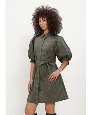 Neo Noir Damen Kleider Serene Poplin Dress - Grün