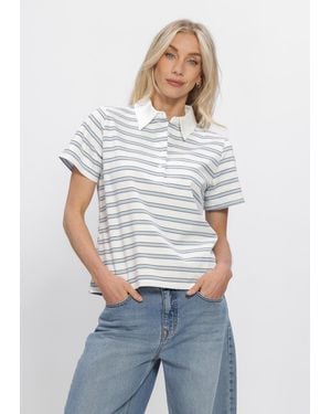 My Essential Wardrobe Damen Tops & T-Shirts Mwasla Polo Tee - Weiß