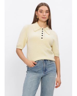 Gestuz Damen Pullover & Cardigans Gzalpha Ss Polo Pullover - Natur