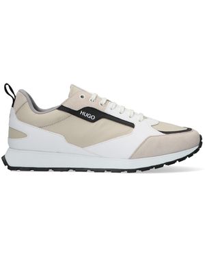 HUGO Beige Boss Sneaker Low Icelin Runn Nypu - Natur