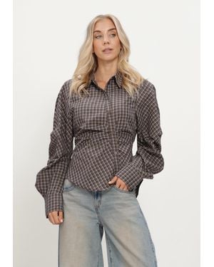 Notre-v Damen Blusen Nv-Isa Check - Grau
