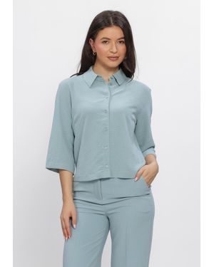 Modström Damen Blusen Popelmd Shirt - Blau