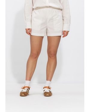 Calvin Klein Damen Hosen Poplin Chino Short Yd - Weiß