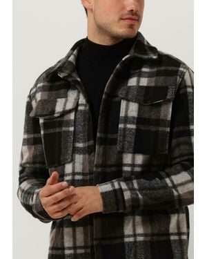 PUREWHITE Overshirt Check Wool Look Shirt - Schwarz