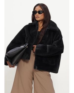 STUDIO AR Damen Jacken Faje Faux Mink - Schwarz