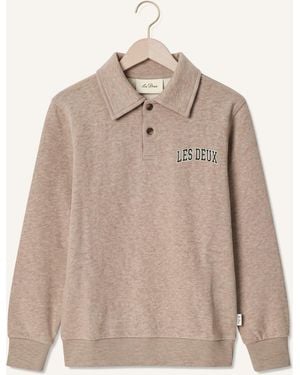 Les Deux Jungen Pullover & Cardigans College Rugby Polo Sweatshirt - Natur