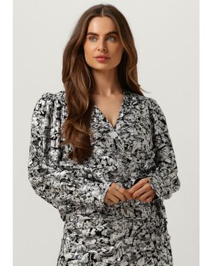 Second Female Damen Blusen Doodle Wrap Blouse - Grau