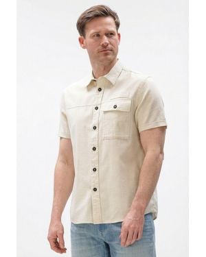 PME LEGEND Herren Hemden Wrenchmen S/S Cotton Slub Cargo - Natur