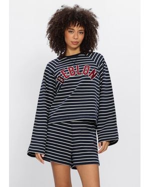 DEBLON SPORTS Damen Pullover & Cardigans Dana Striped Sweater - Blau