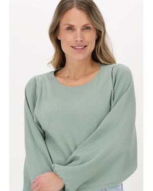 Another Label Bluse Maja Waffle Top - Mehrfarbig