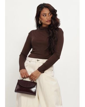 Object Damen Tops & T-Shirts Objalma L/S Re Roll Neck Top 147 - Mehrfarbig