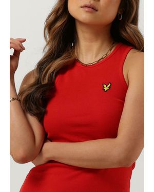 Lyle & Scott Midikleid Ribbed Racer Dress Damen - Rot